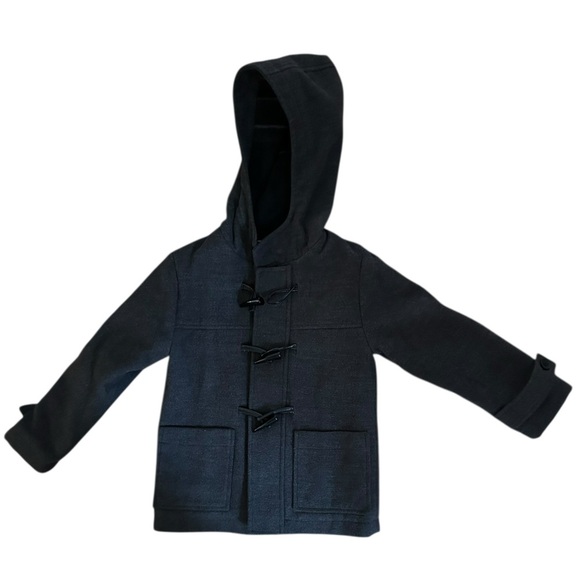 Rothschild & CO Charcoal Grey Hooded Wool Blend Toggle Dress Coat - Picture 4 of 10